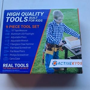 Kids 9 piece toy tool set